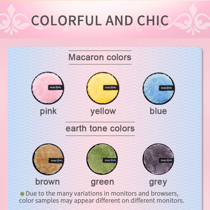 Colorful and chic cosmetic makeup remover pads